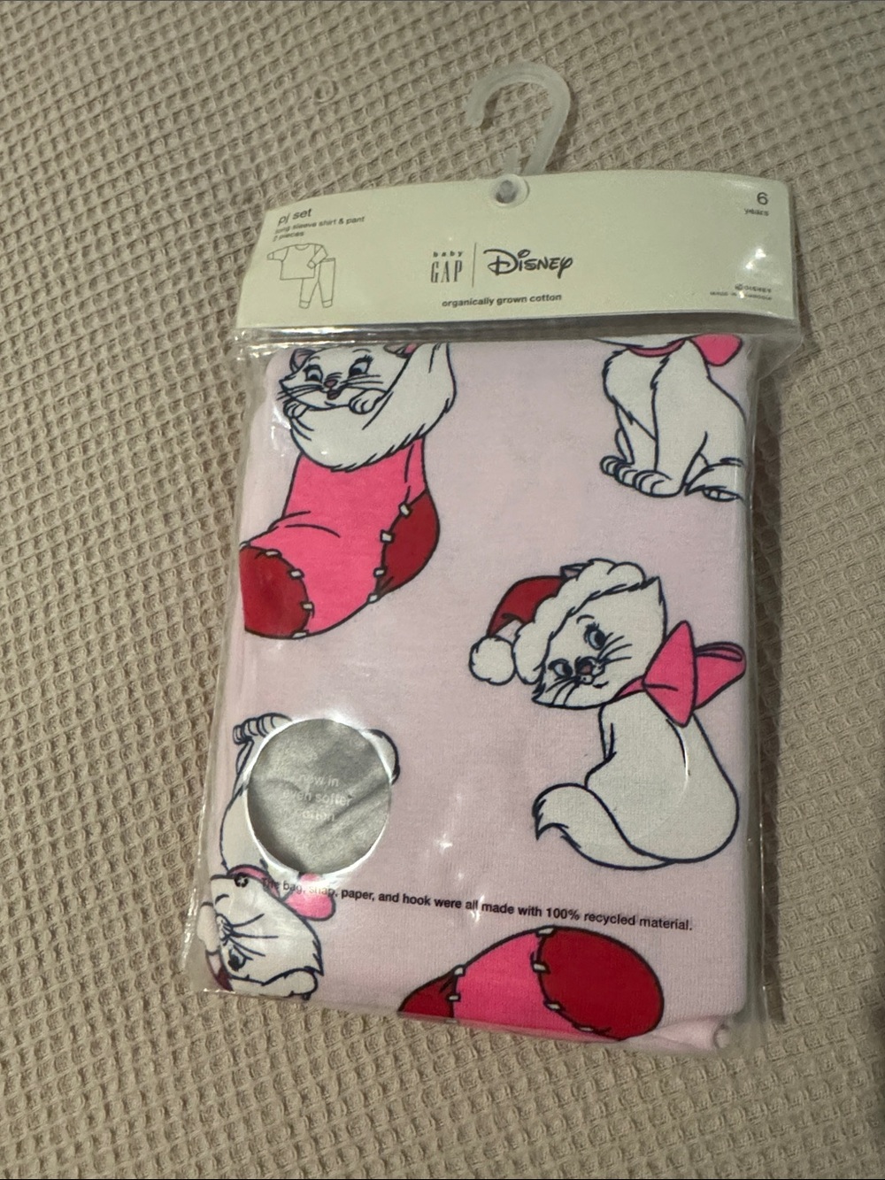 GAP Disney Pink Kitten Print Kids Pajama Set
